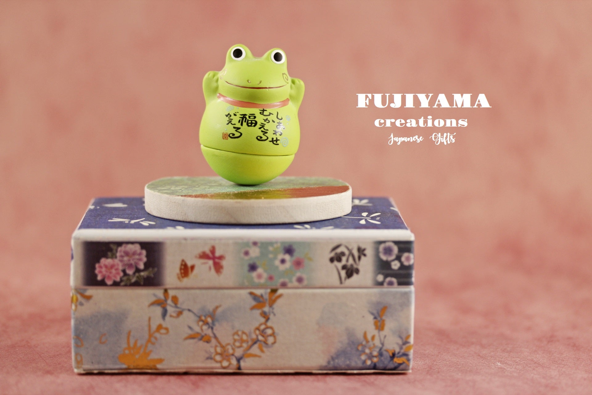 Handmade Japanese Roly Poly Frog Doll,D140 – Kikuike Studio