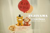 monkey and tiger wedding cake topper