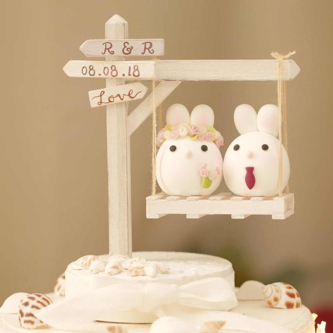 Wedding high quality Cake Topper Love bunnies