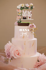 bunny and rabbit wedding cake topper