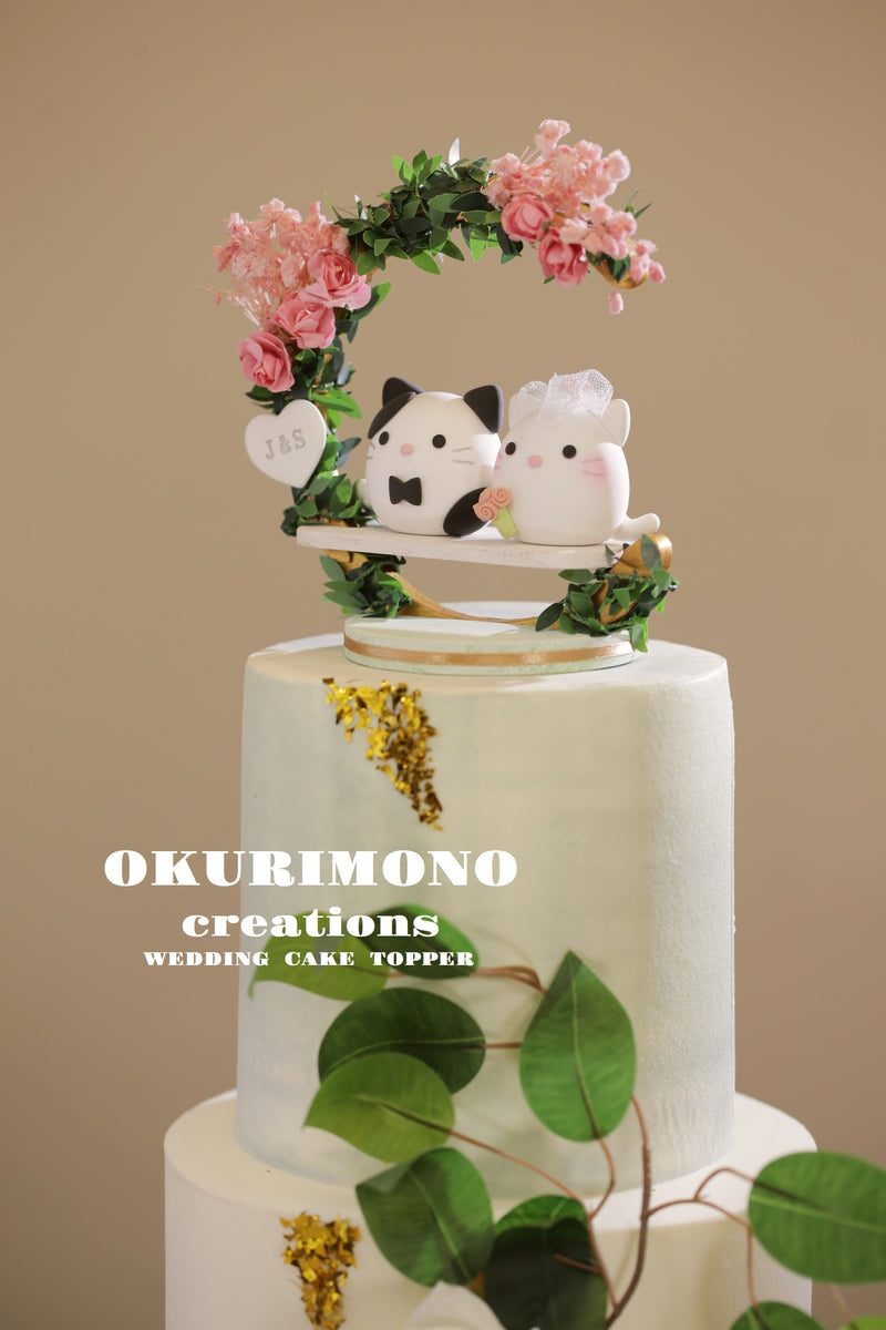 kitty wedding cake topper,calico cat wedding cake topper