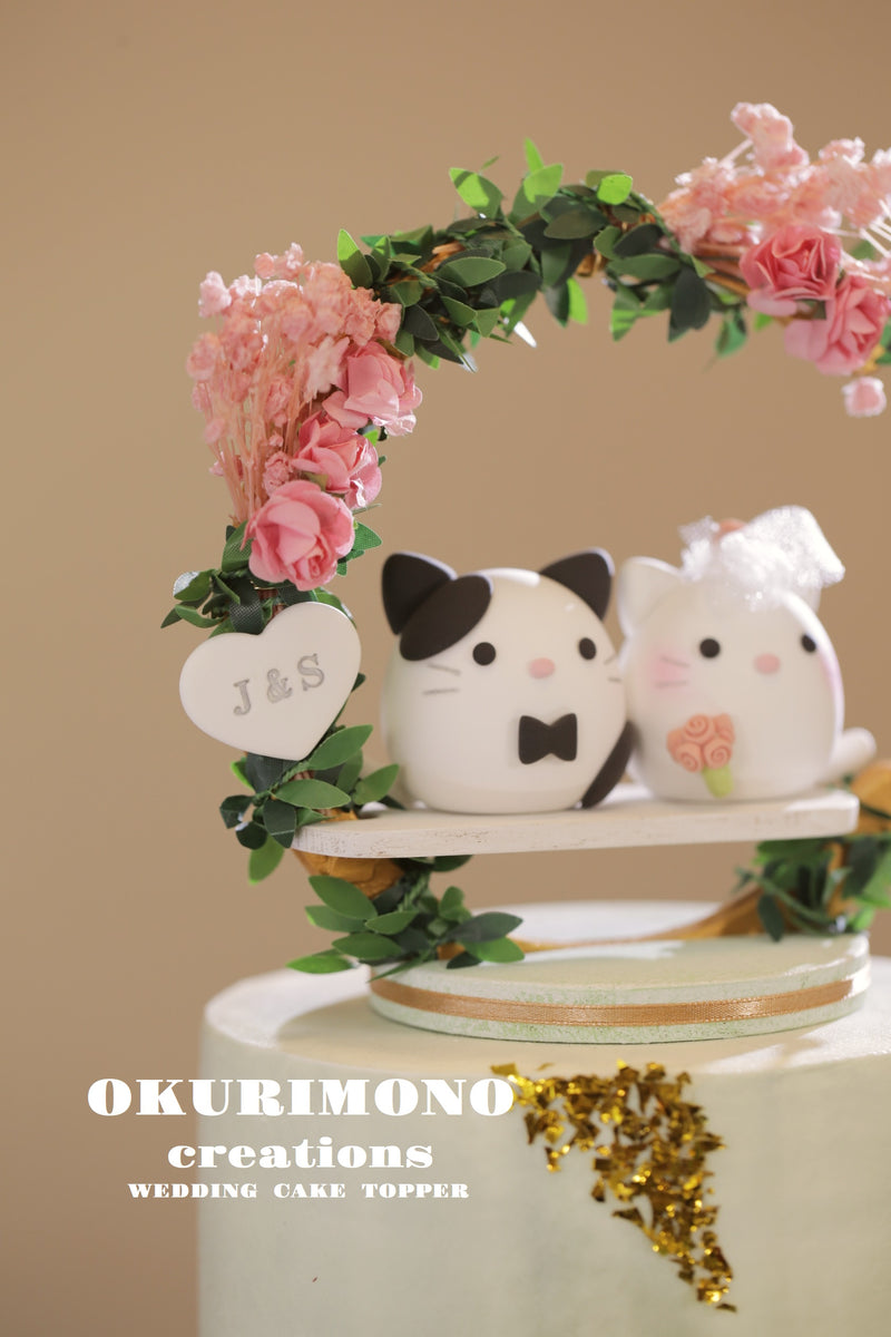 kitty wedding cake topper,calico cat wedding cake topper