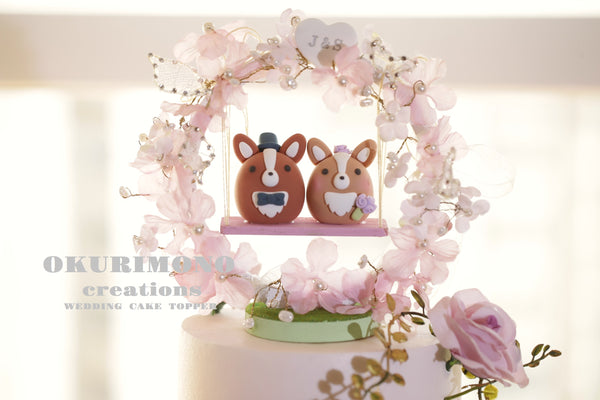 Pembroke Welsh Corgis Wedding Cake Topper