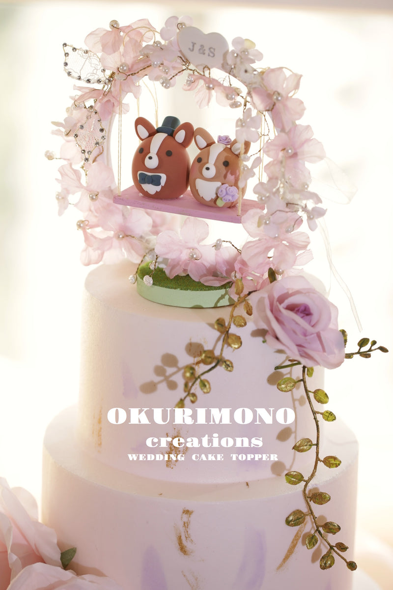 Pembroke Welsh Corgis Wedding Cake Topper