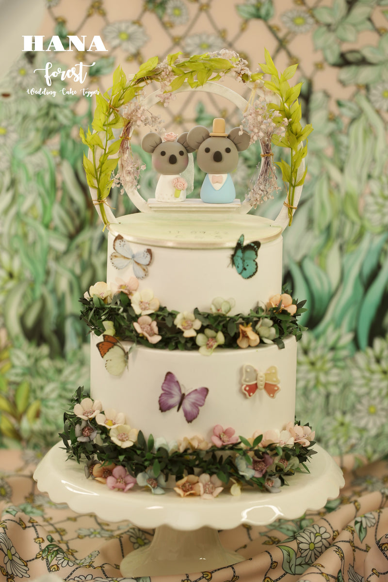 Koala Wedding Cake Topper, Bride & Groom Topper, Handmade Couple