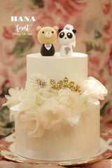 panda and bear wedding cake topper