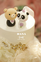 panda and bear wedding cake topper