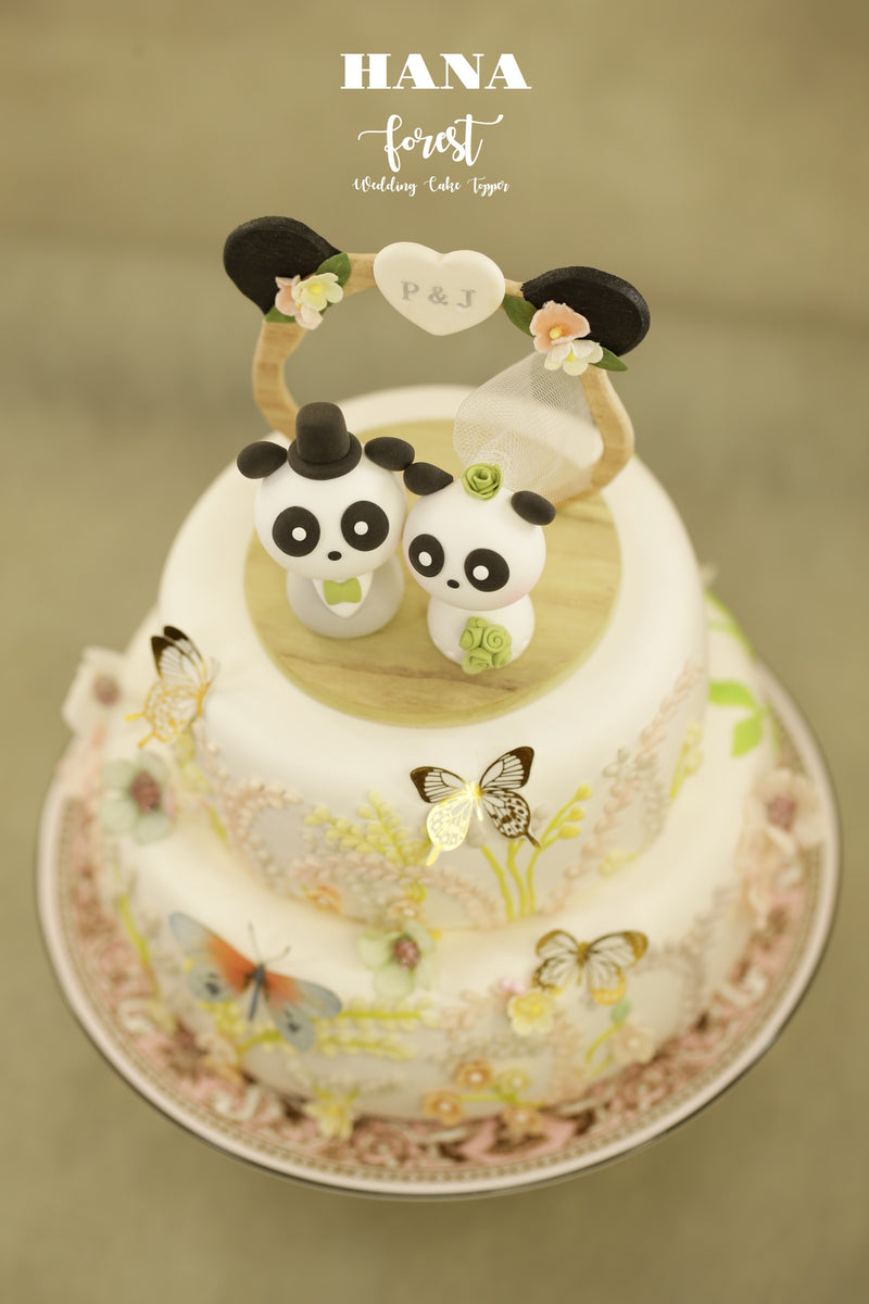 panda wedding cake topper