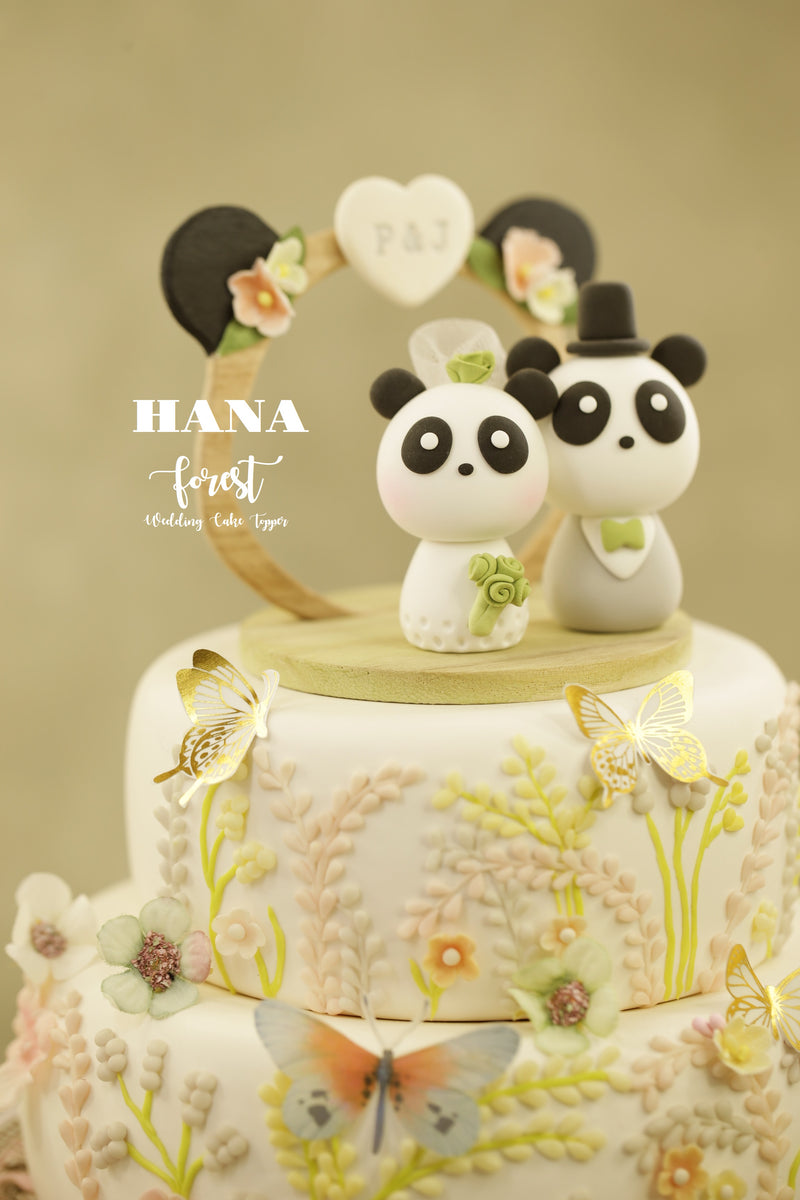 panda wedding cake topper