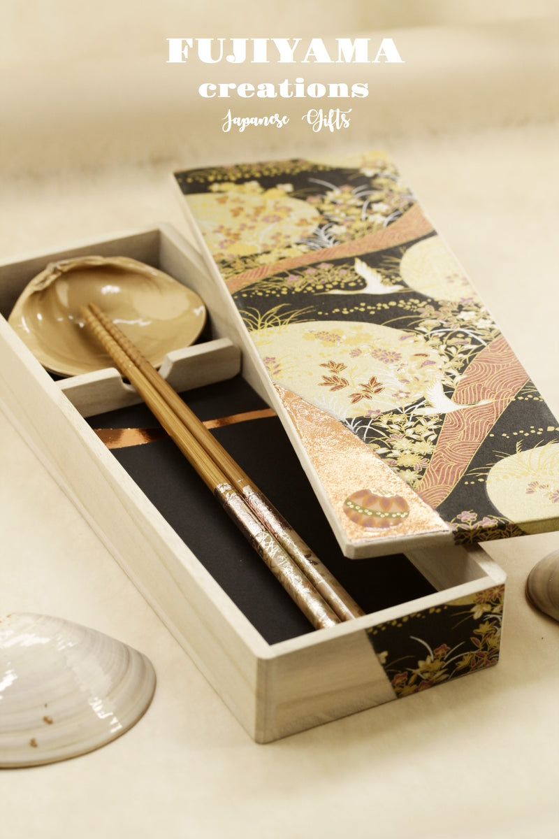 Handmade Japanese Chopsticks set with wooden box C226