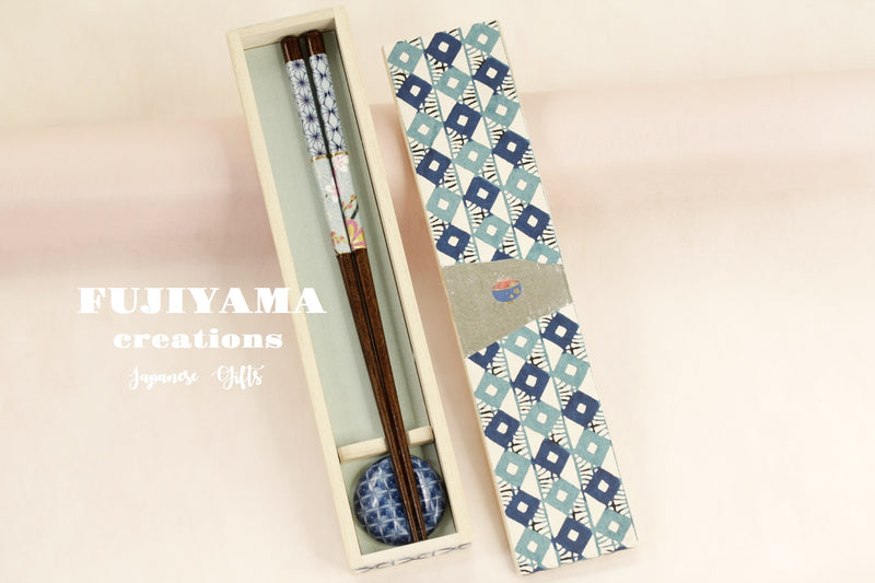Handmade Japanese Chopsticks set with wooden box C223