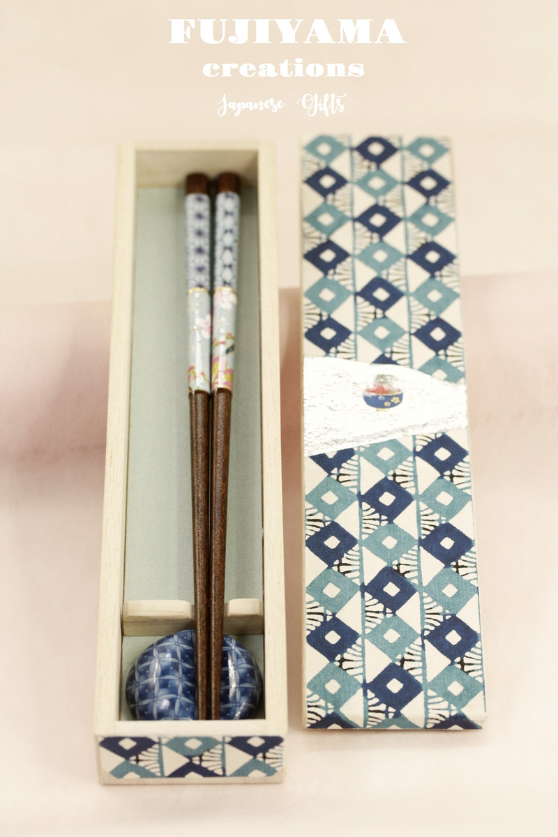 Handmade Japanese Chopsticks set with wooden box C223