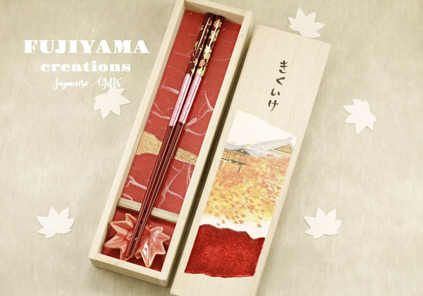 Handmade Japanese Chopsticks set with wooden box C221