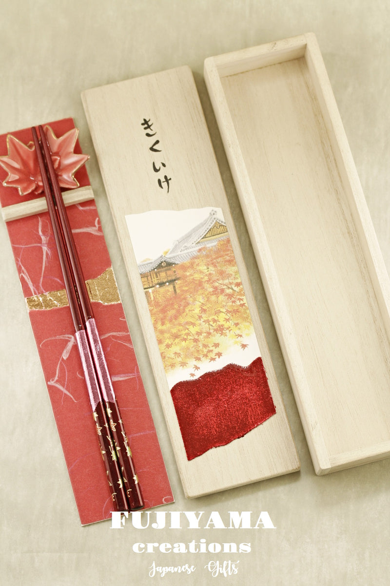 Handmade Japanese Chopsticks set with wooden box C221