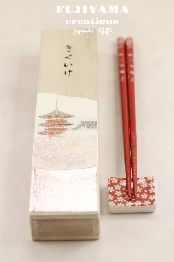 Handmade Japanese Chopsticks set with wooden box C222