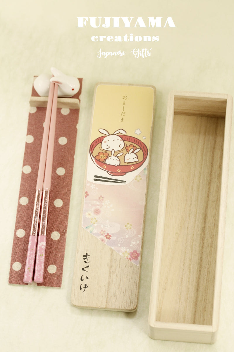 Handmade Japanese Chopsticks set with wooden box C217