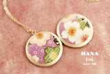 Japanese chiyogami locket necklace B165