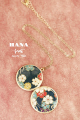 Japanese chiyogami locket necklace B164