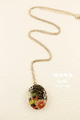 Japanese chiyogami locket necklace B145