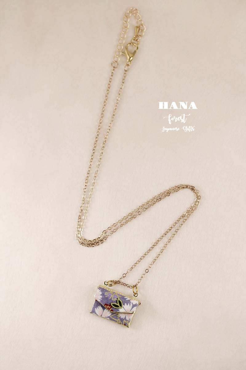 Japanese chiyogami envelope necklace B132