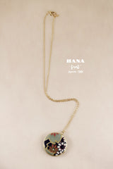 Japanese chiyogami locket necklace B160