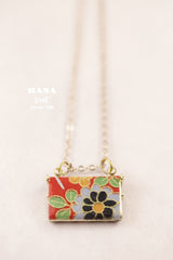 Japanese chiyogami envelope necklace B135