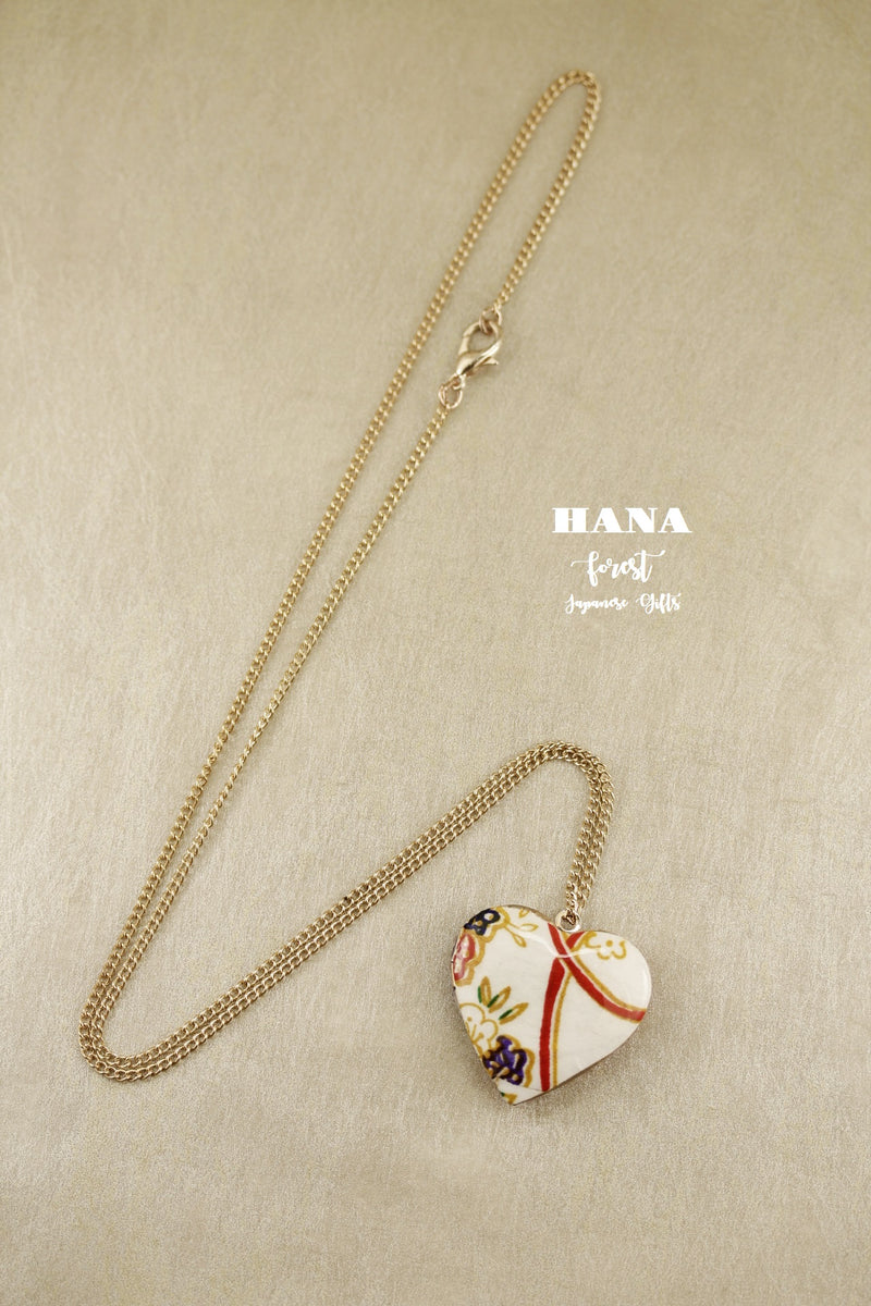Japanese chiyogami locket necklace B148