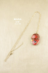 Japanese chiyogami locket necklace B140