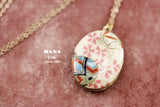 Japanese chiyogami locket necklace B139