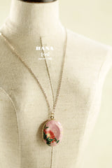 Japanese chiyogami locket necklace B138