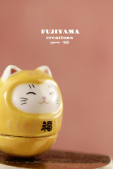 Handmade Japanese daruma Doll,roly poly lucky cat,D135