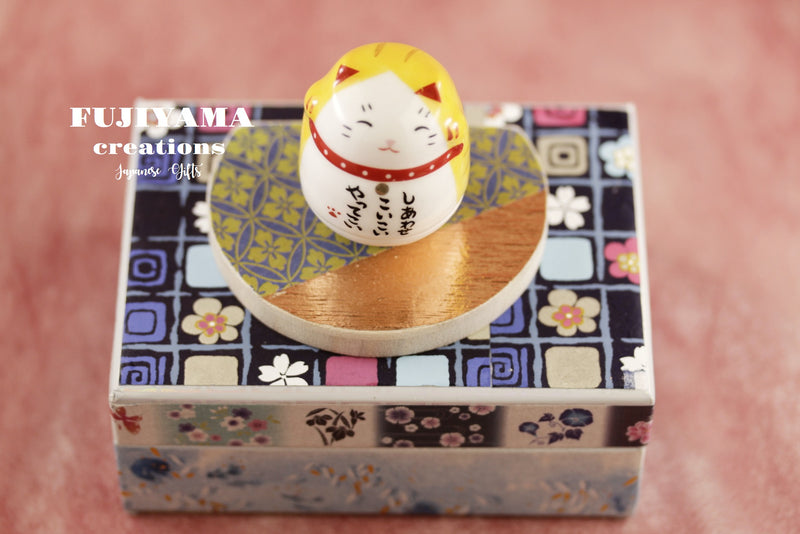 Handmade Japanese Roly Poly Lucky Cat,D128