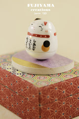 Handmade Japanese Roly Poly Lucky Cat,D129