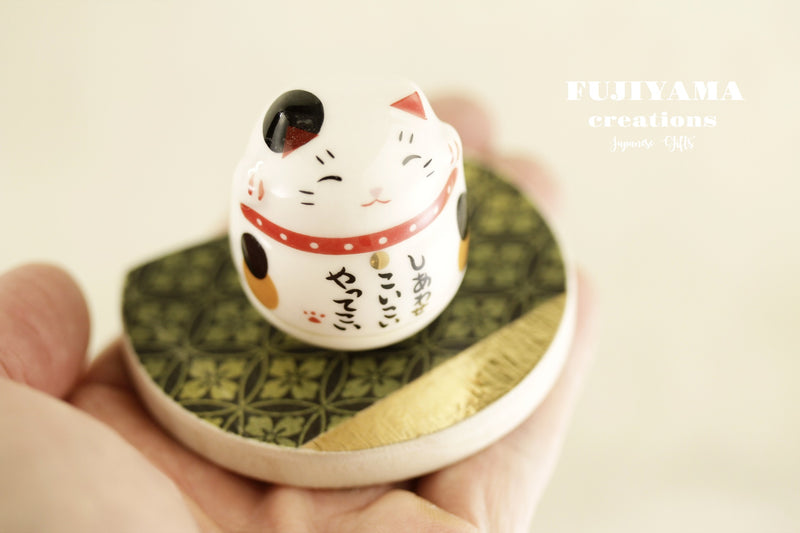 Handmade Japanese Roly Poly Lucky Cat,D131