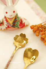 Japanese chiyogami wrapped golden color tea spoon set
