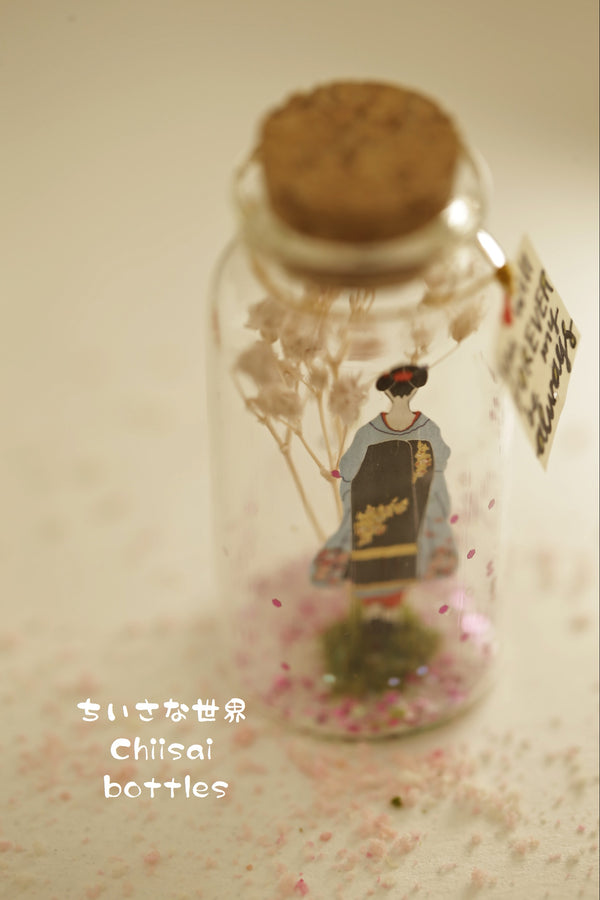 Sakura kimono,Japanese doll message in bottle
