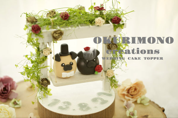 pug wedding cake topper