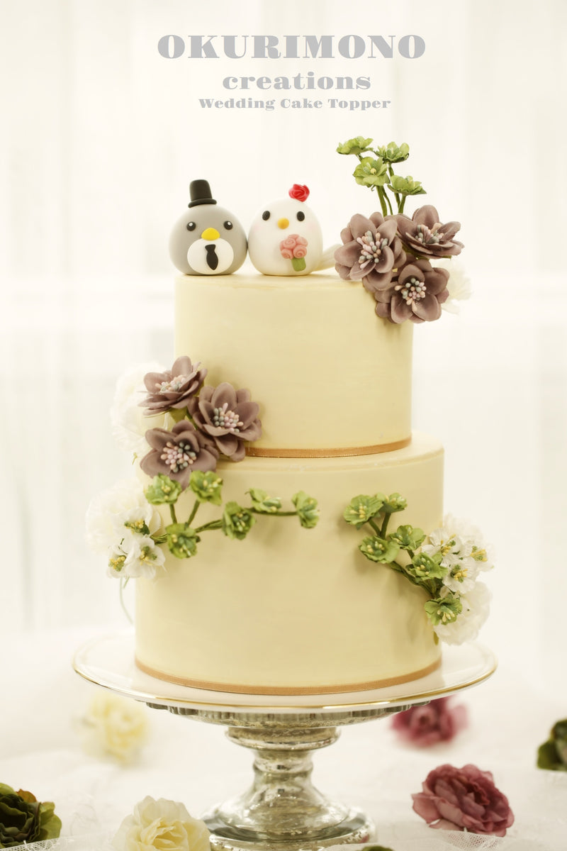 love bird and penguin Wedding Cake Topper
