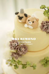 Shiba inu and Pug wedding cake topper