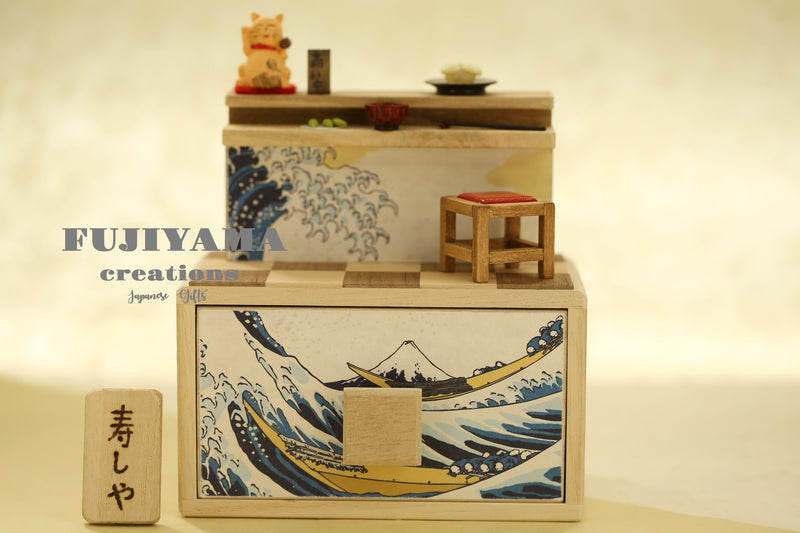 Sushi Dollhouse Miniatures,Handmade Japanese Maneki Neko dollhouse and miniatures,D165