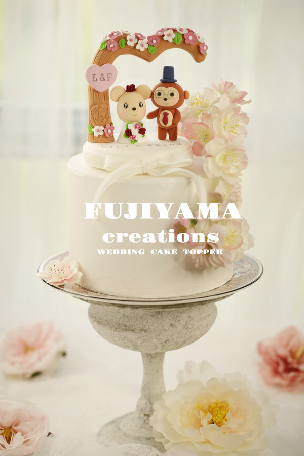mouse and monkey wedding cake topper