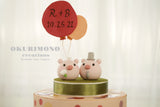 pig and piggy wedding cake topper