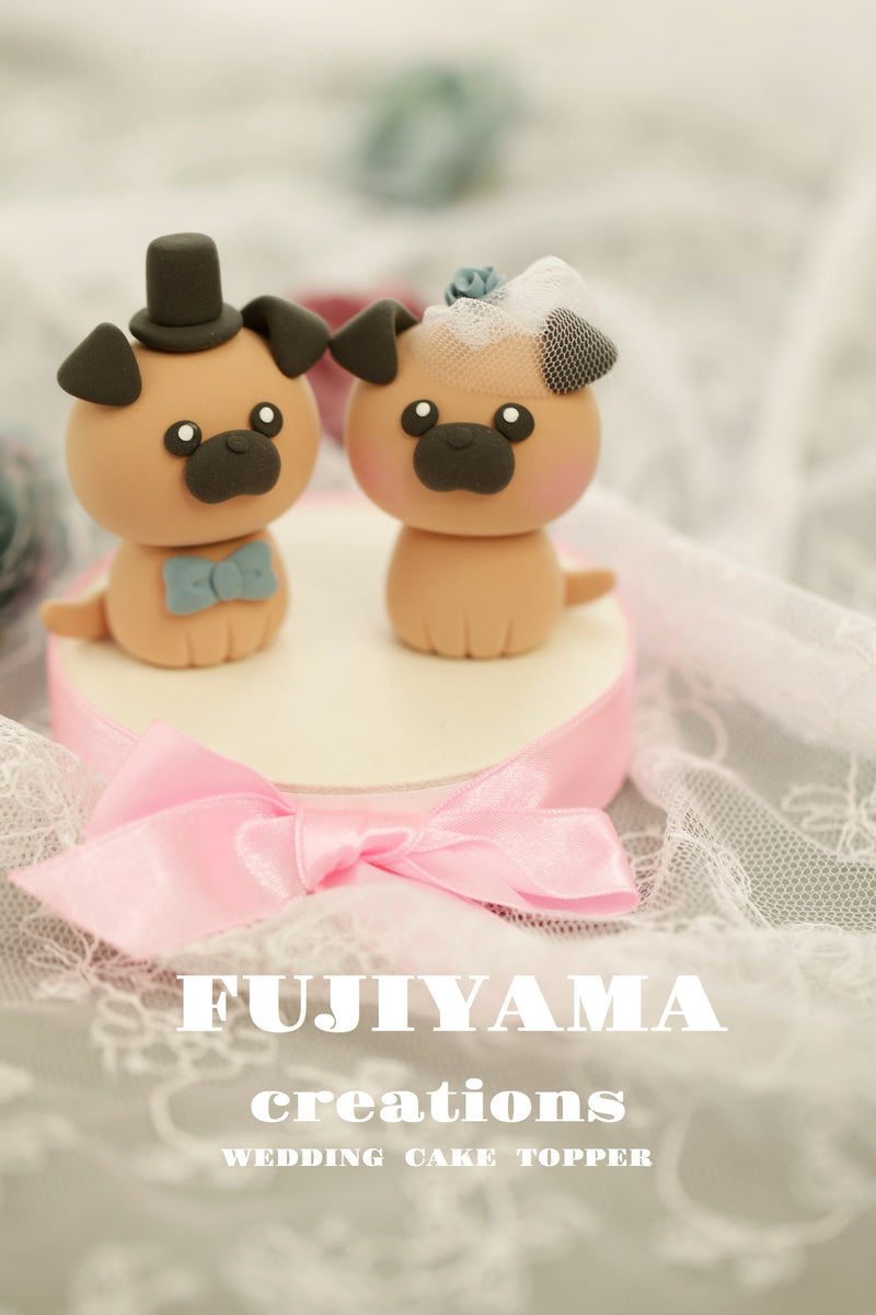 pug wedding cake topper