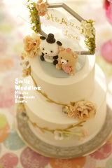 bear and panda wedding cake topper