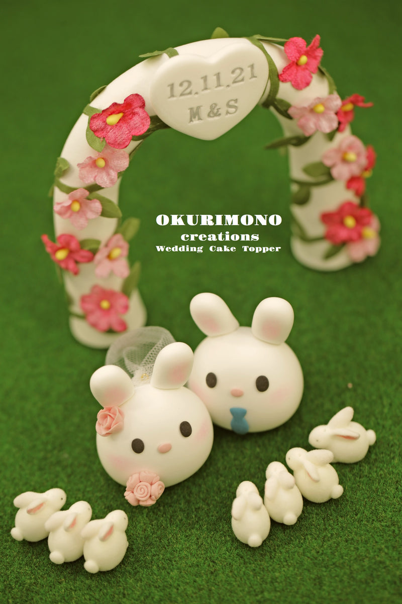 bunny and rabbit  wedding cake topper