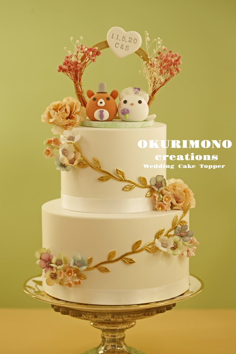 Pembroke Welsh Corgis and Kitty Wedding Cake Topper