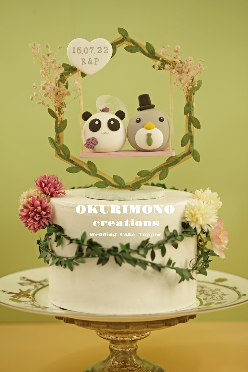 Penguin and Panda Wedding Cake Topper