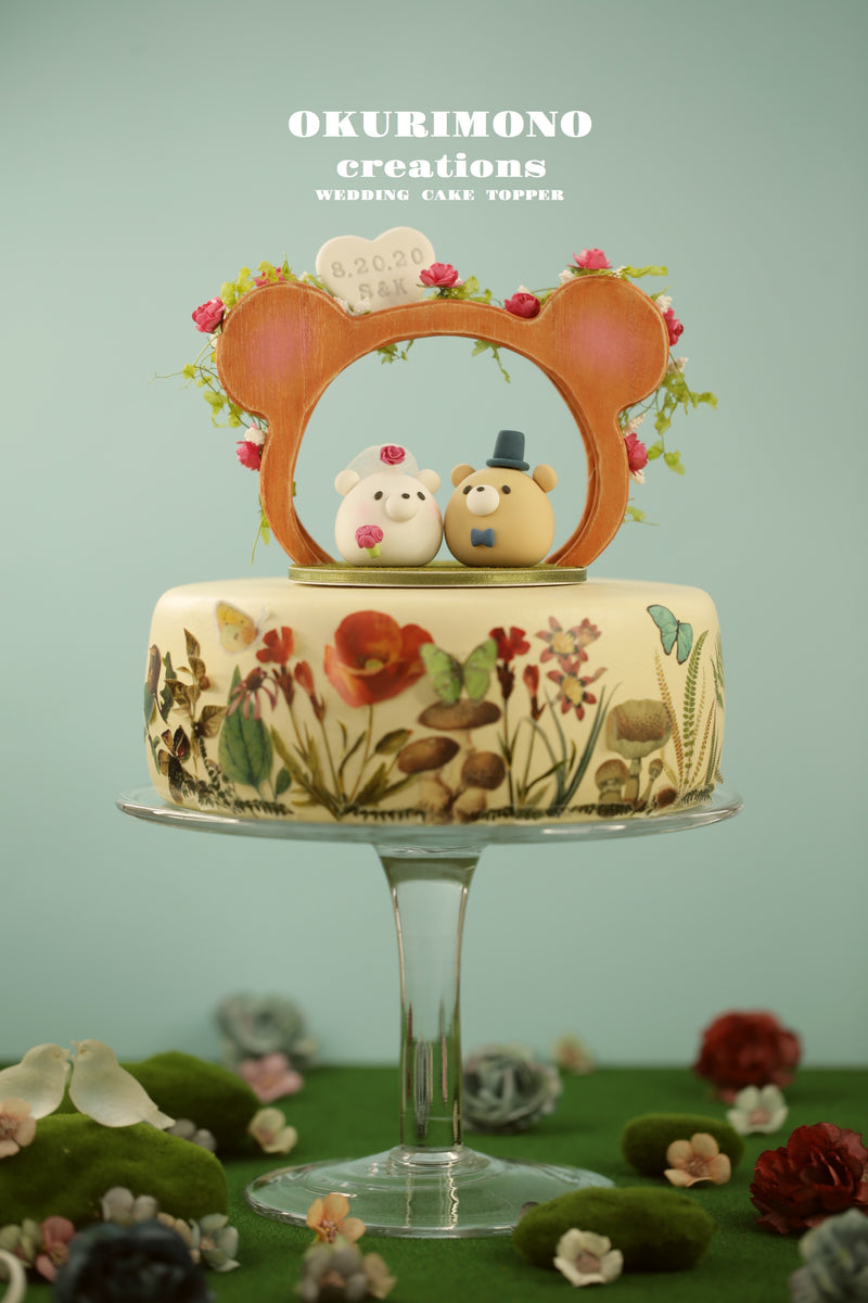 bear and polar bear wedding cake topper