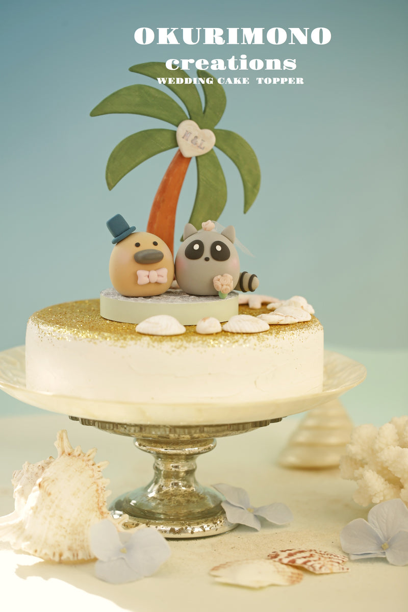platypus and raccoon Wedding Cake Topper