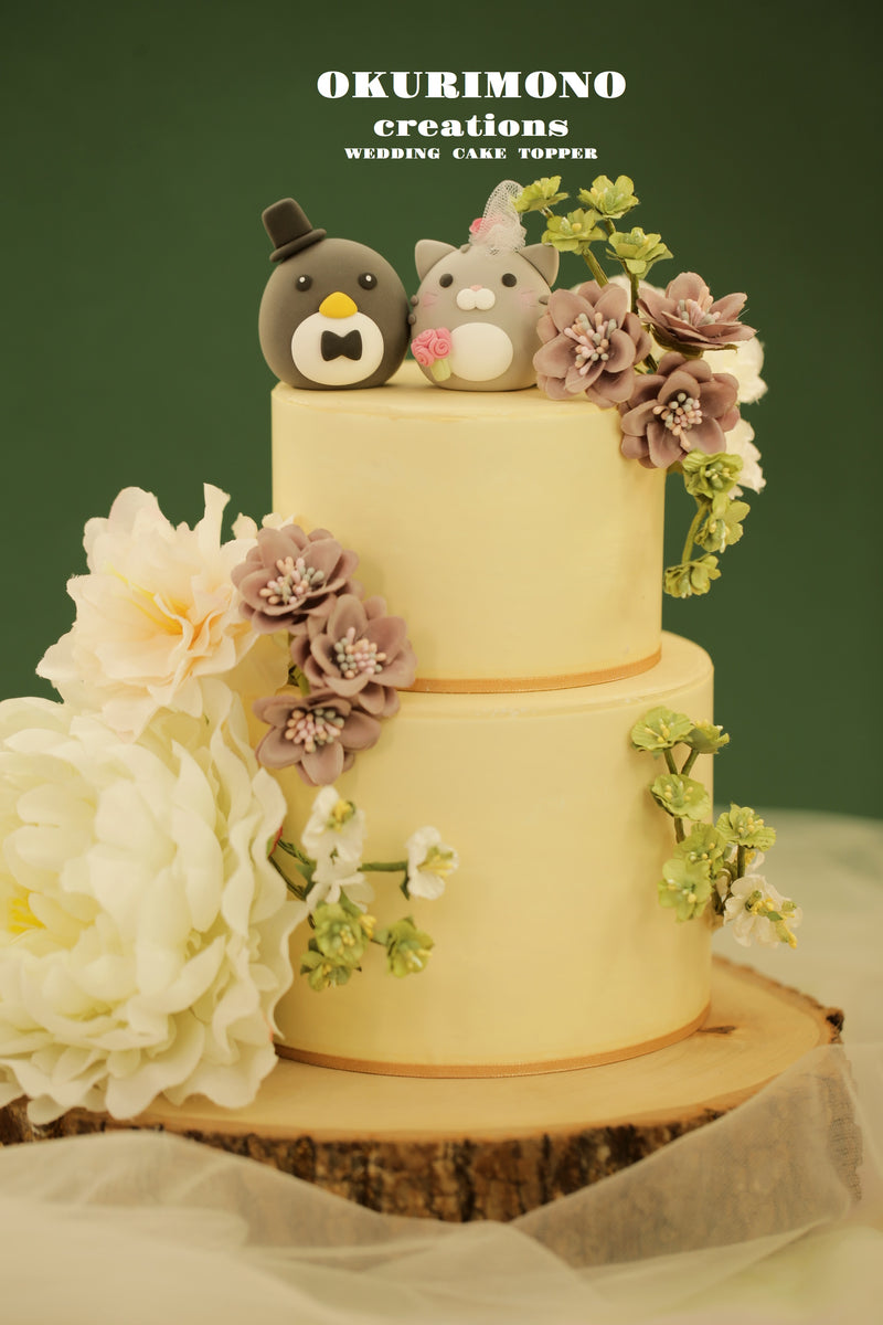 Penguin and Kitty Wedding Cake Topper